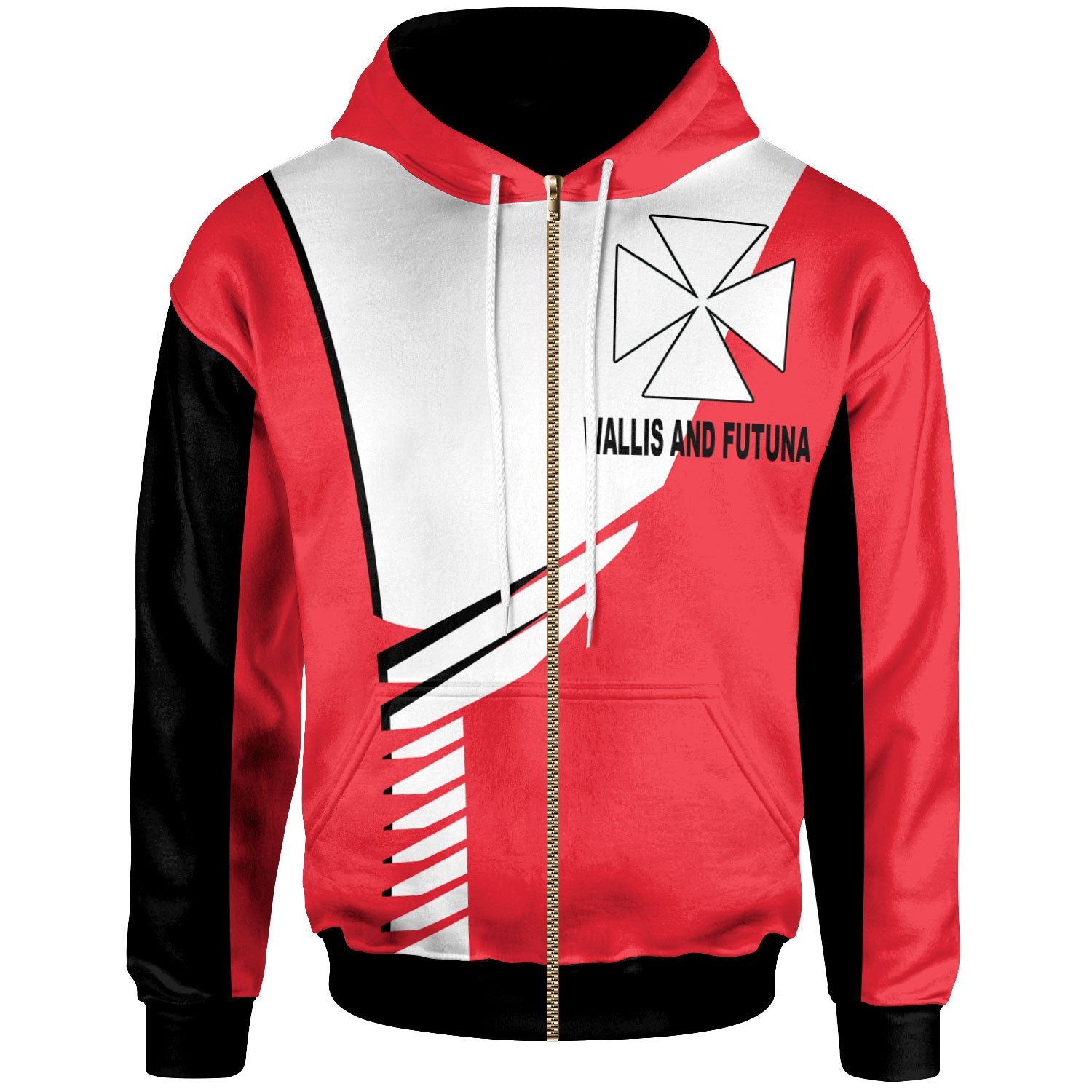 Wallis & Futuna Zip Hoodie Athletes Style Unisex Red - Polynesian Pride