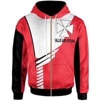 Wallis & Futuna Zip Hoodie Athletes Style Unisex Red - Polynesian Pride