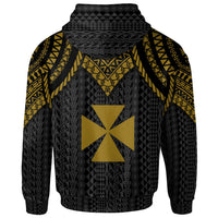 Wallis and Futuna Zip up Hoodie Polynesian Armor Style Gold - Polynesian Pride