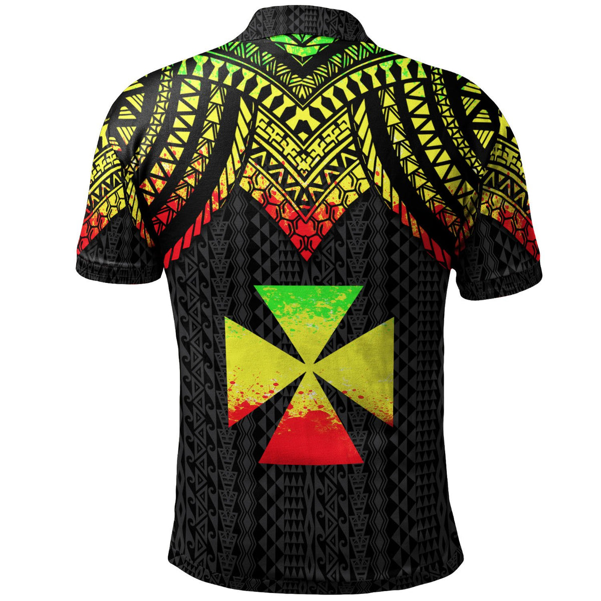 Wallis and Futuna Custom Polo Shirt Polynesian Armor Style Reagge - Polynesian Pride
