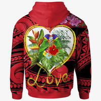Wallis and Futuna Zip up Hoodie The Love of Blue Crowned Lory - Polynesian Pride