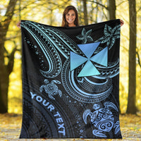 Wallis and Futuna Custom Personalised Premium Blanket- Blue Turtle - Polynesian Pride