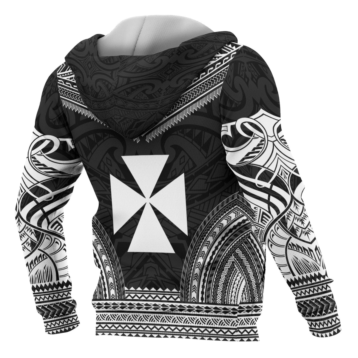 Wallis nd Futuna Polynesian Chief Custom Hoodie Black Version - Polynesian Pride