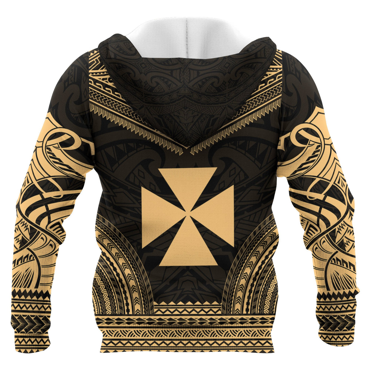 Wallis nd Futuna Polynesian Chief Custom Zip up Hoodie Gold Version Unisex Gold - Polynesian Pride