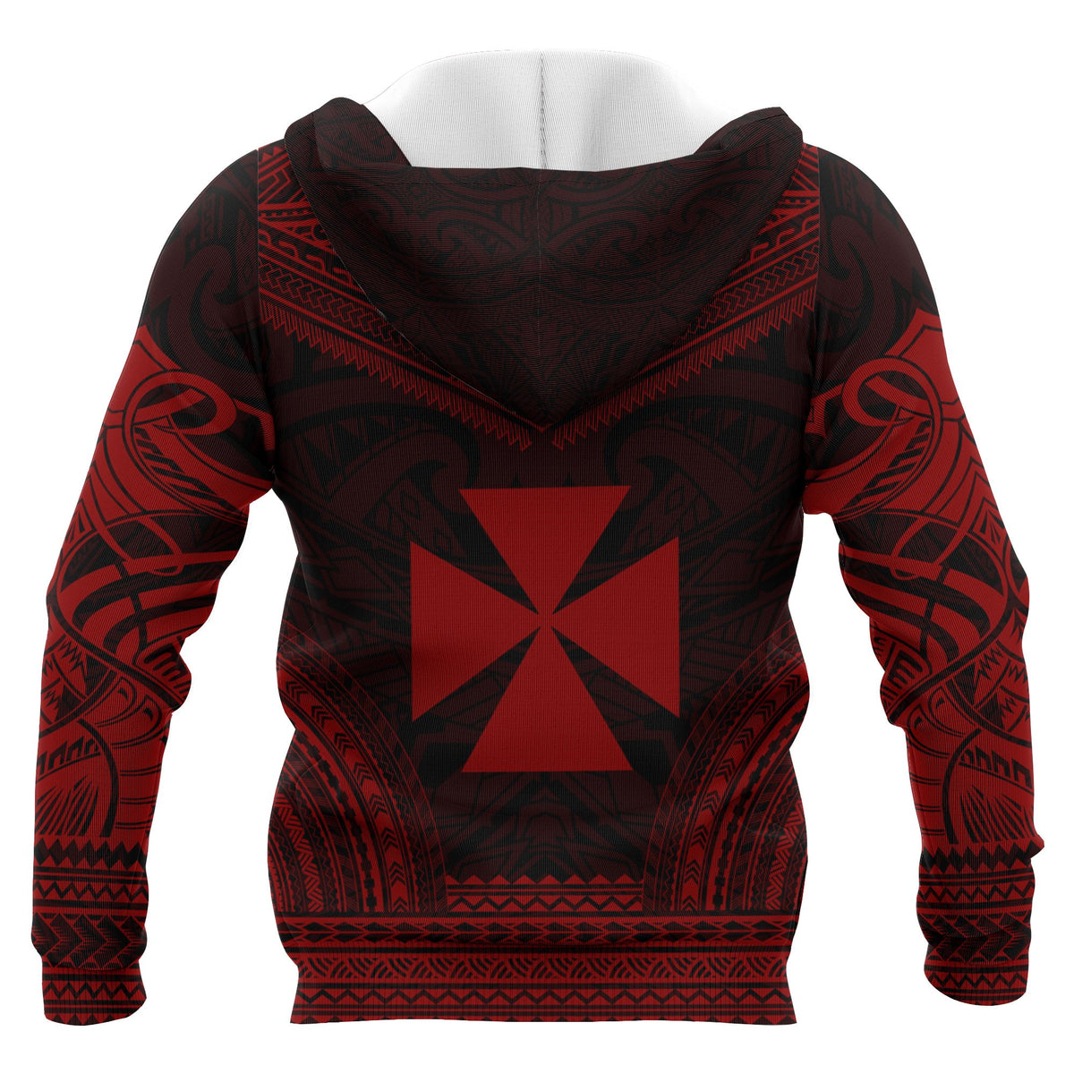 Wallis nd Futuna Polynesian Chief Custom Zip up Hoodie Red Version Unisex Red - Polynesian Pride