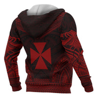 Wallis nd Futuna Polynesian Chief Custom Zip up Hoodie Red Version - Polynesian Pride