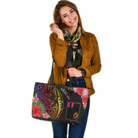 Wallis and Futuna Leather Tote - Tropical Hippie Style - Polynesian Pride