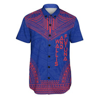 Wallis and Futuna Flag Polynesian Chief Shirt Men Blue - Polynesian Pride