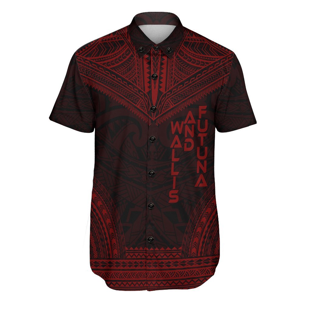 Wallis and Futuna Polynesian Chief Shirt - Red Version Men Red - Polynesian Pride