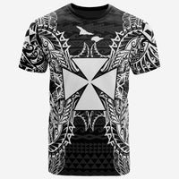 Wallis and Futuna T Shirt Wallis et Futuna Coat of Arms Map Polynesian Tattoo White Black - Polynesian Pride