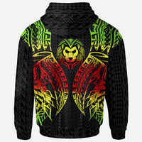 Wallisnd Futuna Zip up Hoodie Polynesian Lion Head Reggae Style - Polynesian Pride