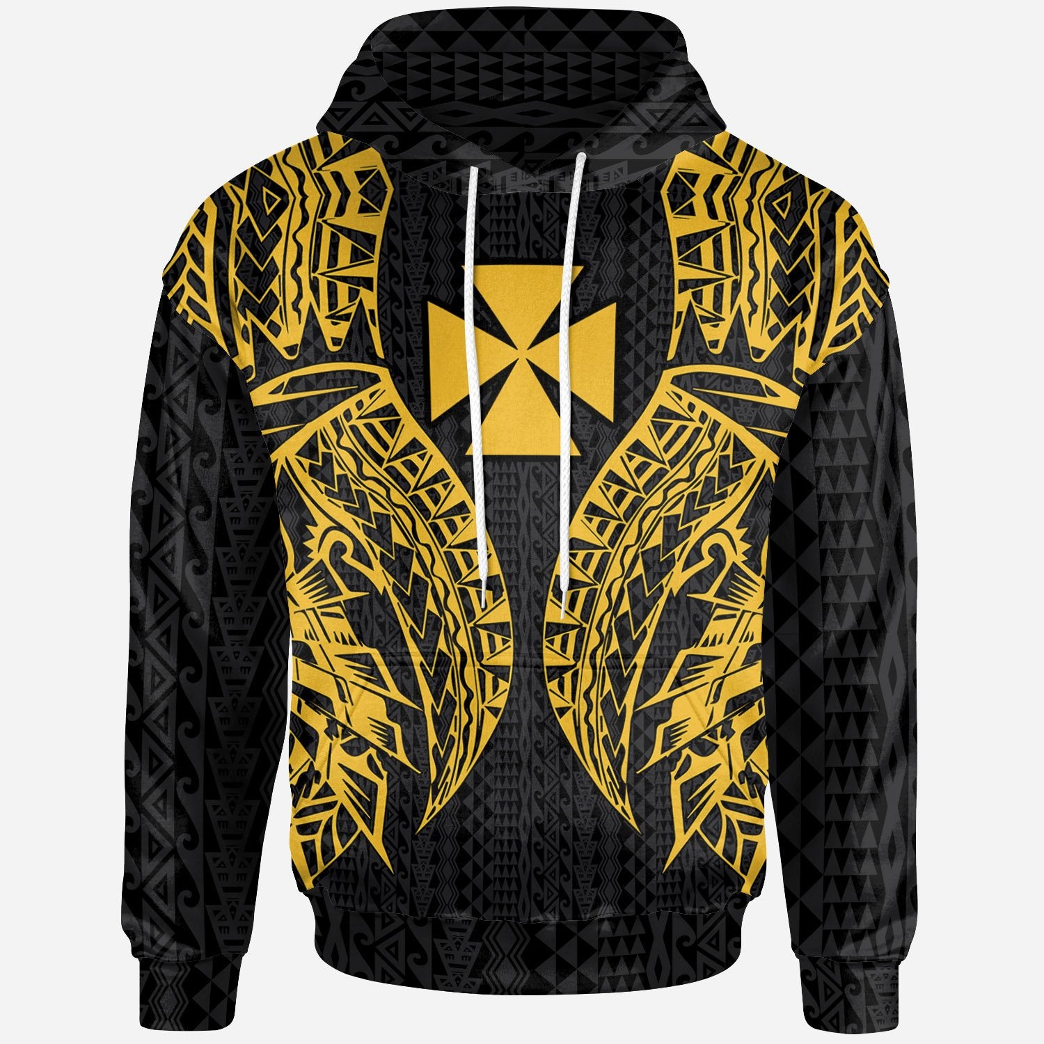 Wallisnd Futuna Hoodie Polynesian Lion Head Gold Style Unisex Gold - Polynesian Pride