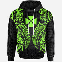 Wallisnd Futuna Hoodie Polynesian Lion Head Green Style Unisex Green - Polynesian Pride