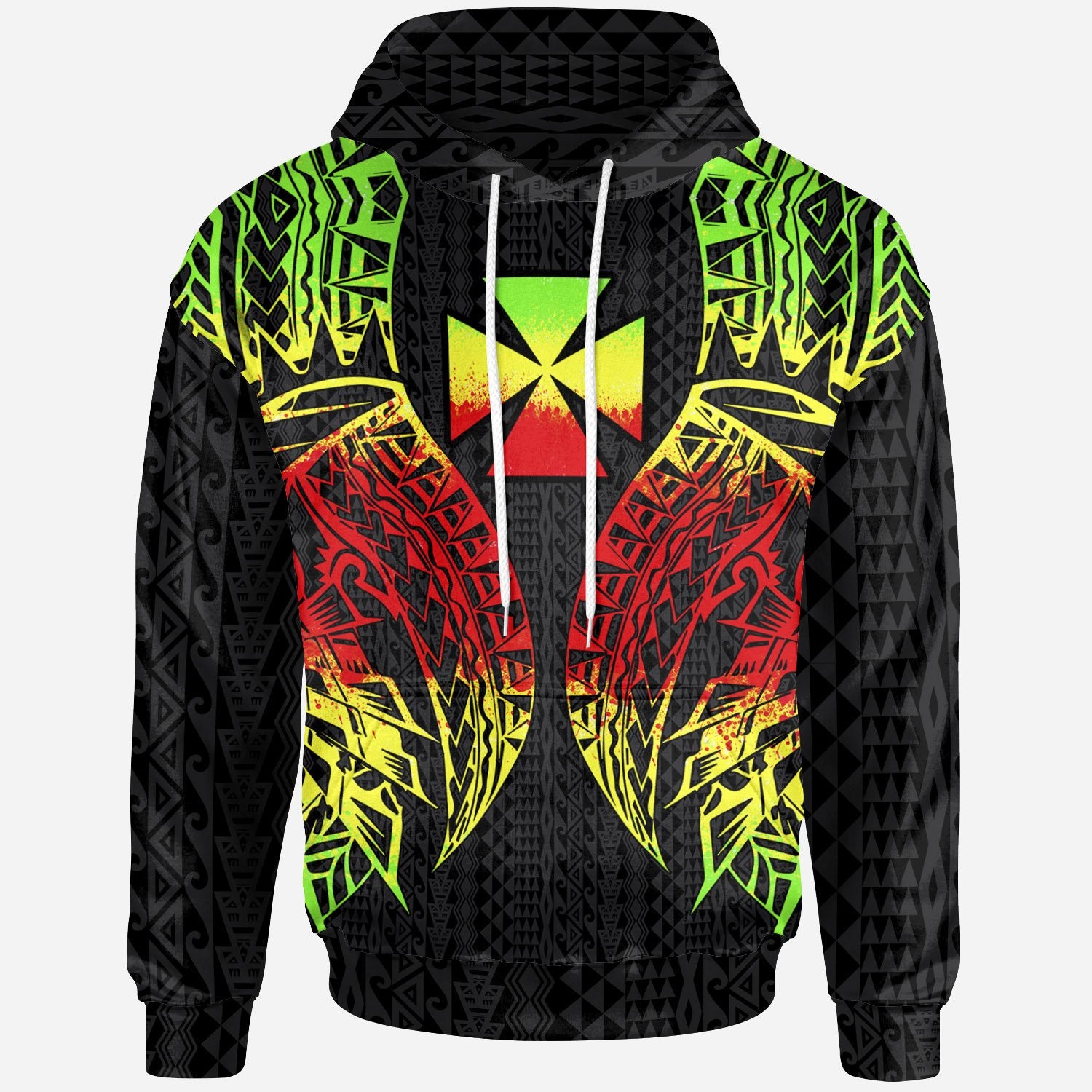 Wallisnd Futuna Hoodie Polynesian Lion Head Reggae Style Unisex Reggae - Polynesian Pride