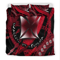 Wallis et Futuna Bedding Set Artsy Style - Black LT9 - Polynesian Pride