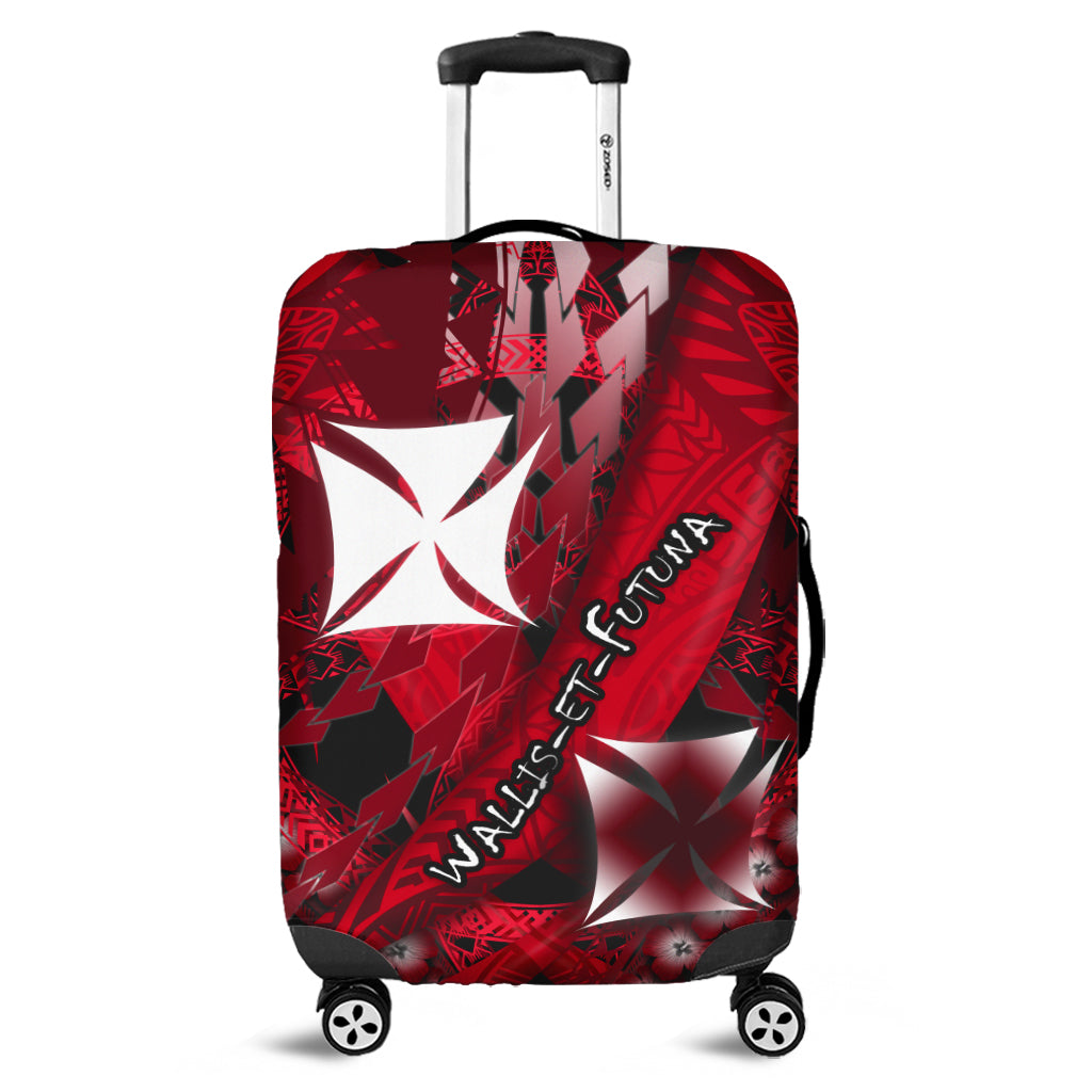 Wallis et Futuna Luggage Cover Artsy Style - Black LT9 Black - Polynesian Pride