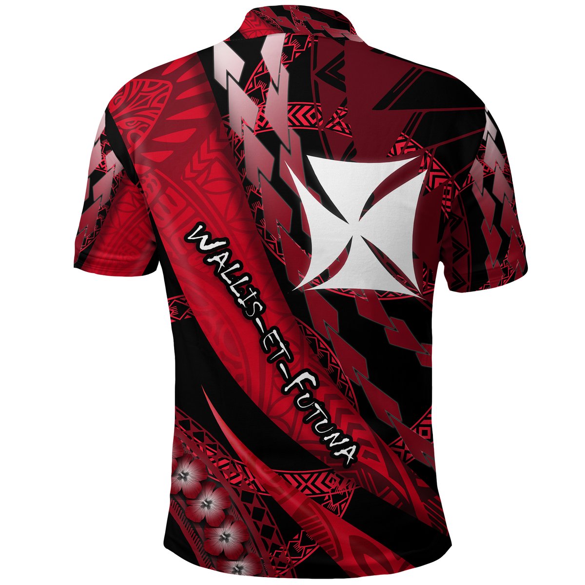 Wallis et Futuna Polo Shirt Artsy Style Black LT9 - Polynesian Pride