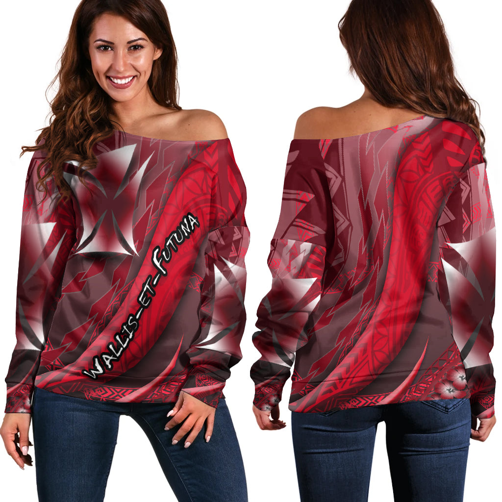 Wallis et Futuna Women Off Shoulder Sweater Artsy Style - Special LT9 Women Special - Polynesian Pride