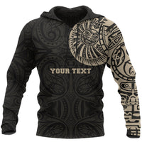 Maori Hoodie, Maori Warrior Tattoo Pullover Hoodie Tan Customized Pullover Hoodie Black - Polynesian Pride