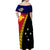 PNG Hibiscus Tribal Pattern Off Shoulder Long Dress - West New Britain LT7 - Polynesian Pride