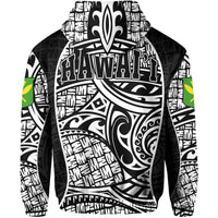 Polynesian Kanaka Maoli Hawaii Zip Hoodie White Gel Style - Polynesian Pride