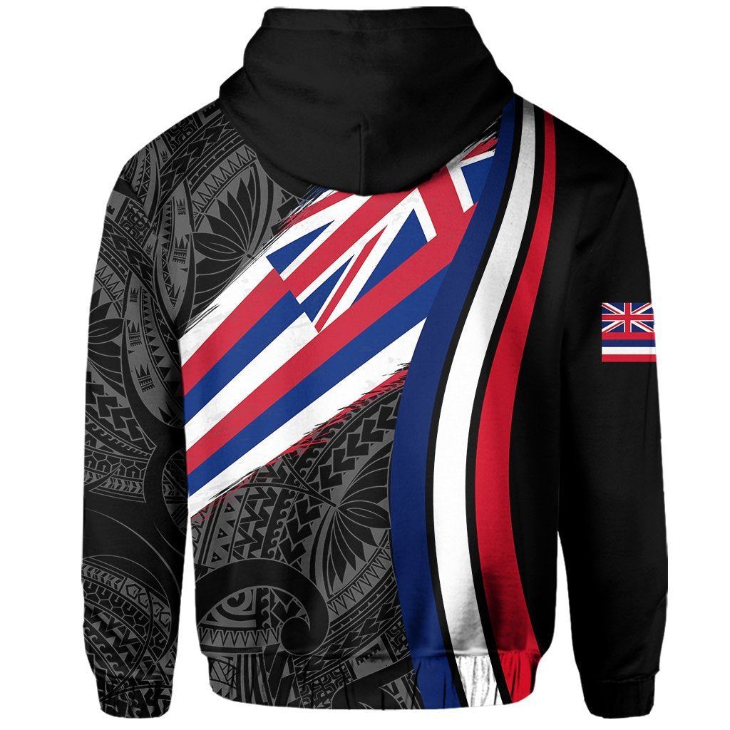 Hawaii Flag Polynesian Hoodie Zip Ten Style - Polynesian Pride