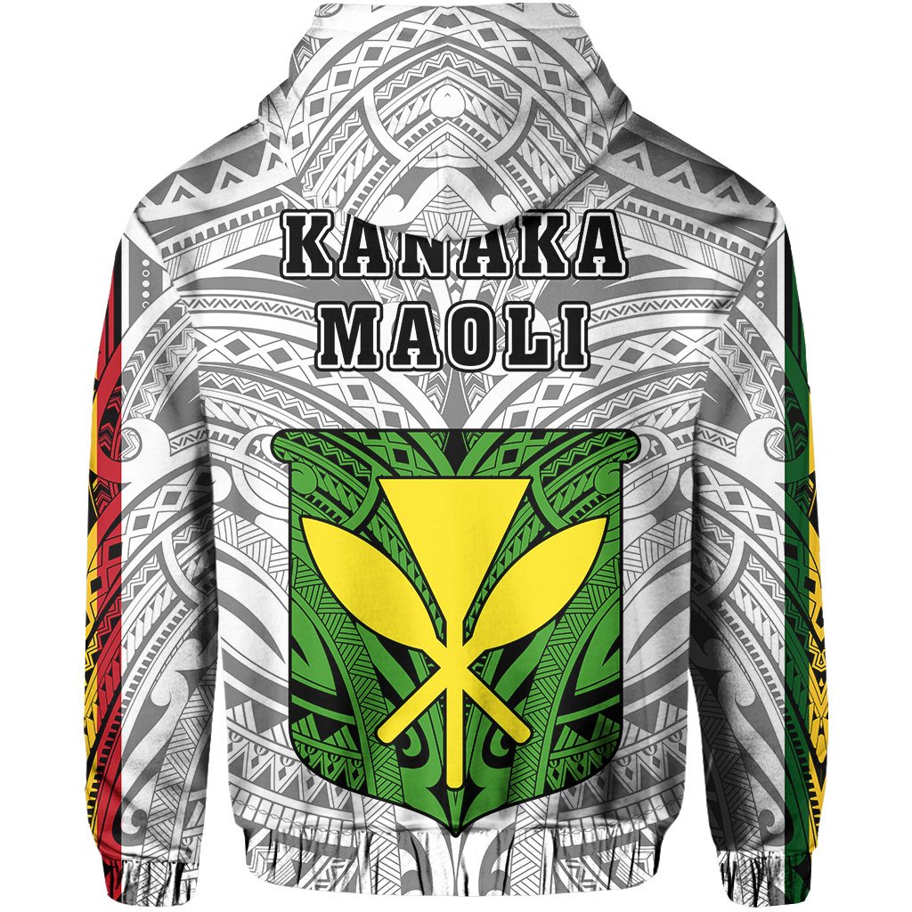 Polynesian Kanaka Flag Kanaka Maoli Hawaii Hoodie White - Polynesian Pride
