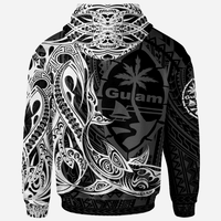 Guam Zip up Hoodie Guam Seal With Shark - Polynesian Pride