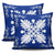 Hawaiian Quilt Maui Plant And Hibiscus Pattern Pillow Covers - White Blue - AH - Polynesian Pride