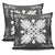 Hawaiian Quilt Maui Plant And Hibiscus Pattern Pillow Covers - White Gray - AH - Polynesian Pride