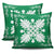 Hawaiian Quilt Maui Plant And Hibiscus Pattern Pillow Covers - White Green - AH - Polynesian Pride