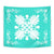 Hawaiian Quilt Maui Plant And Hibiscus Tappestry - White Turquoise - AH Wall Tapestry White - Polynesian Pride