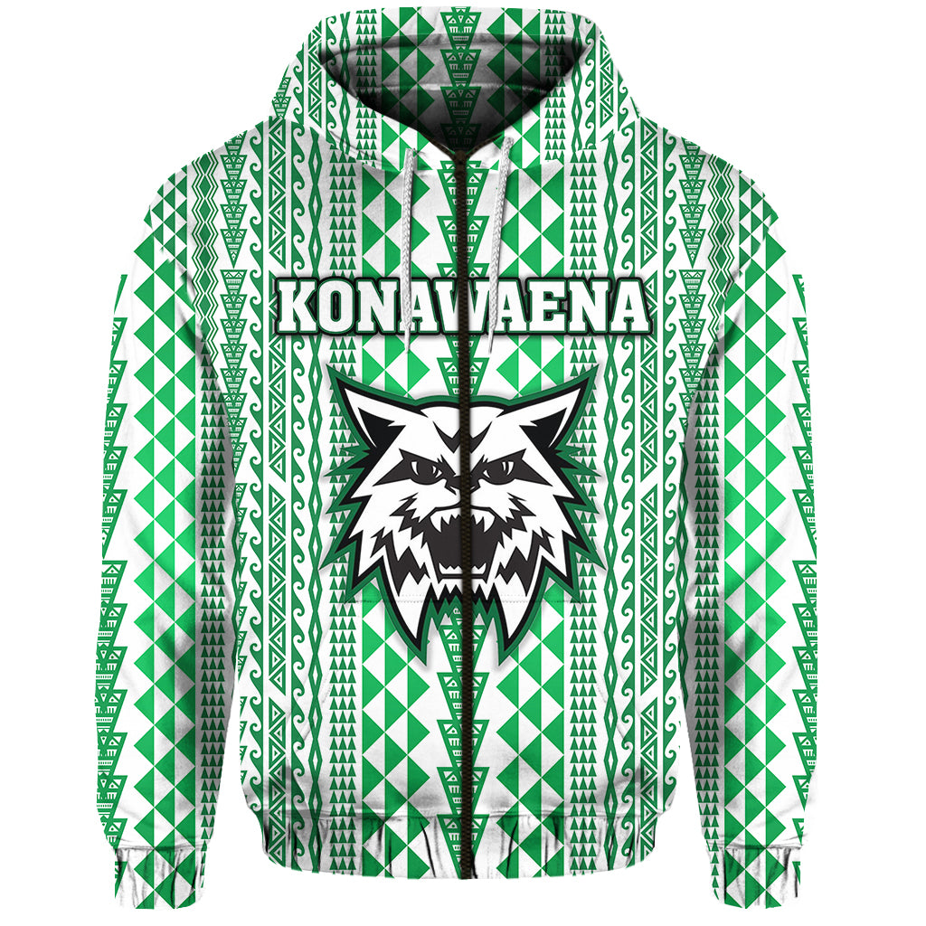 Hawaii Konawaena Wildcats School Zip Hoodie Simple Style LT8 - Polynesian Pride