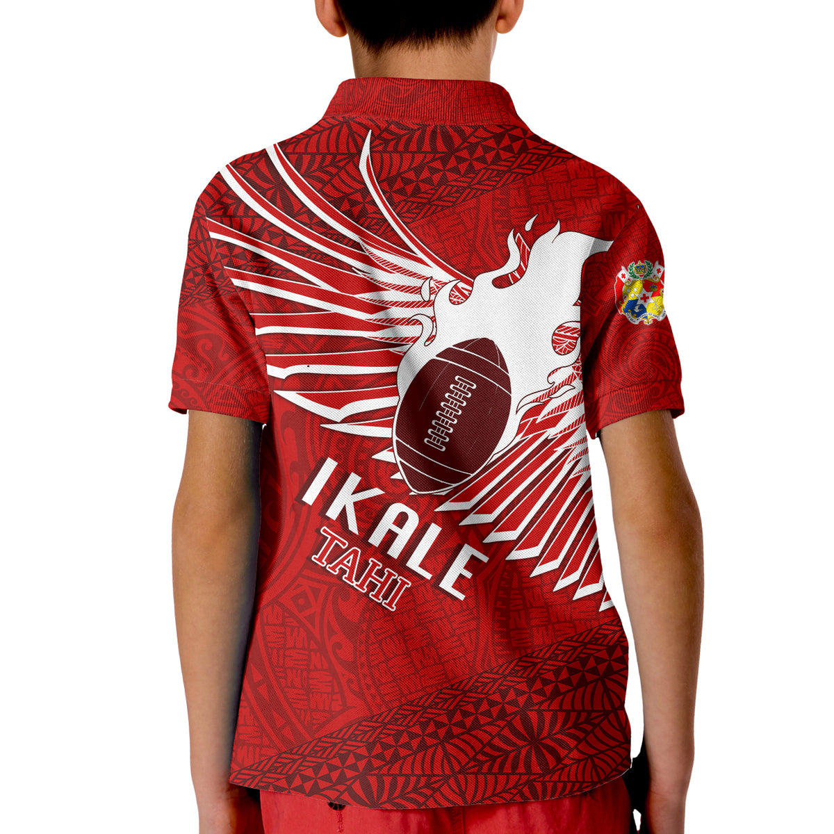 (Custom Personalize) Tonga Rugby KID Polo Shirt Ikale Tahi Soaring Wings LT7 - Polynesian Pride