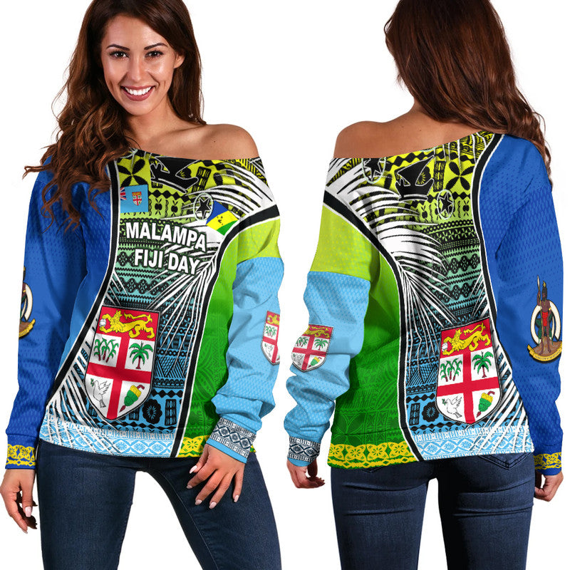 Vanuatu Malampa Fiji Day Off Shoulder Sweater 2022 LT6 - Polynesian Pride