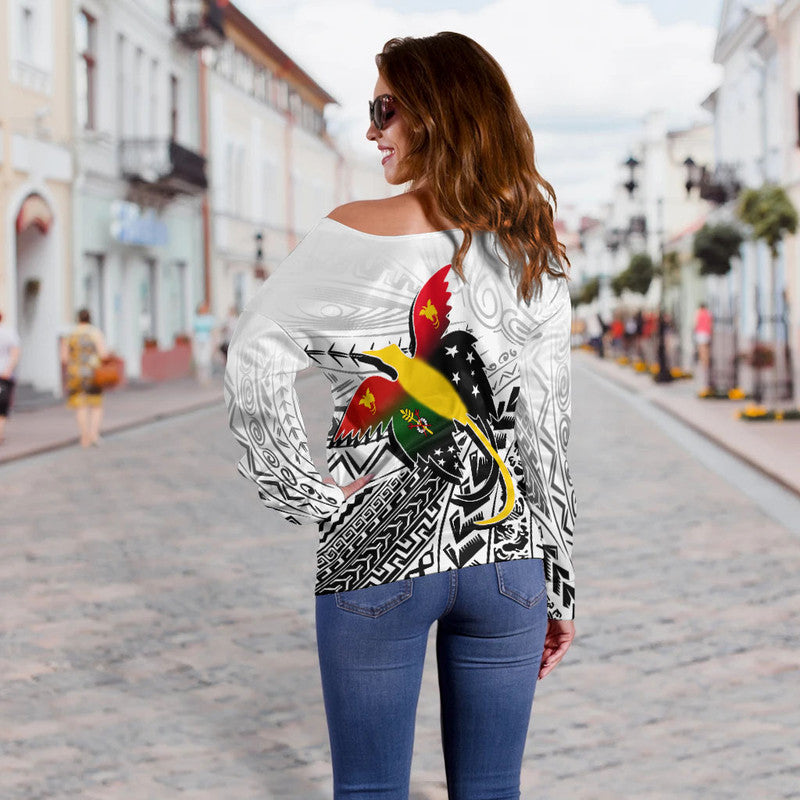 Papua New Guinea And Chimbu Province Off Shoulder Sweater LT6 - Polynesian Pride