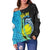 Samoa Polynesian Women's Off Shoulder Sweater - Eagle Tribal Pattern Black - Polynesian Pride