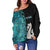 (Custom Personalised)Aotearoa Maori Manaia Women's Off Shoulder Sweater Half Papua Shell Style No.2 - Polynesian Pride