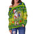 Cook Islands Christmas Women's Off Shoulder Sweater Cool Santa Claus LT6 - Polynesian Pride