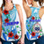 (Custom Personalised) Special Samoa HRPP Party Women Racerback Tank Tribal Samoan Hibiscus Design LT9 Blue - Polynesian Pride