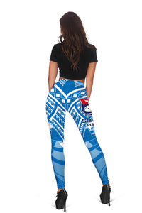Samoa Rugby Toa Samoa Blue Style Women Legging - LT2 - Polynesian Pride