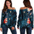 Pitcairn Islands Coconut Tree Turtle Polynesia Women Off Shoulder Sweater - LT2 Women BLUE - Polynesian Pride