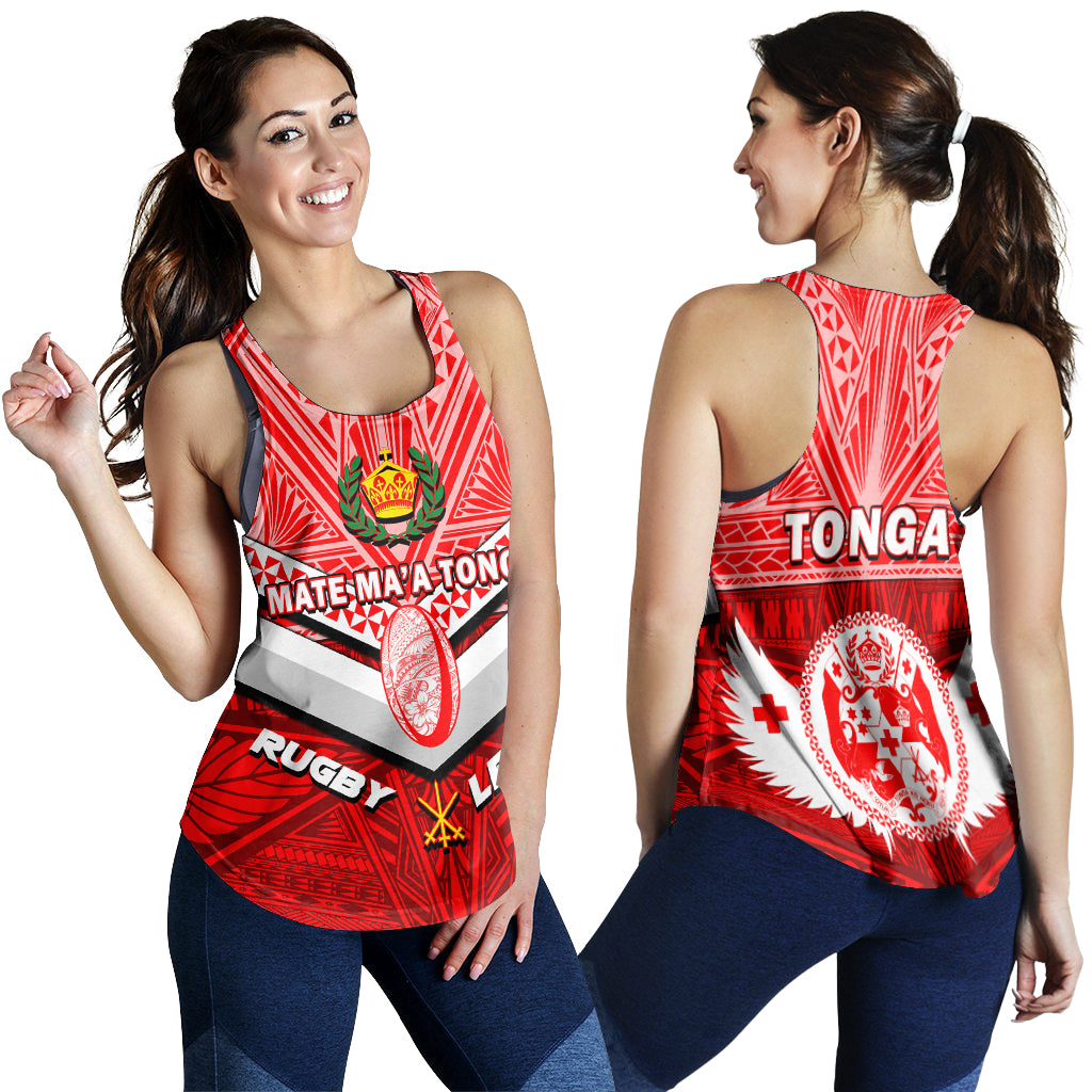 Tonga Rugby Mate Ma'a Tonga Tapa Pattern Women Tank Top - LT2 - Polynesian Pride