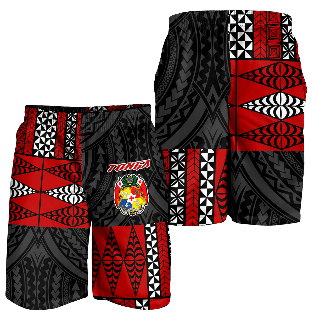Tonga Men Short Tongan Pattern Mix Polynesian LT13 - Polynesian Pride