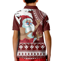 Tropical Christmas Tanned Santa Claus Hawaii Polo Shirt KID LT7 - Polynesian Pride