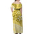 American Samoa Floral Design Off Shoulder Long Dress Plumeria - Yellow LT7 - Polynesian Pride