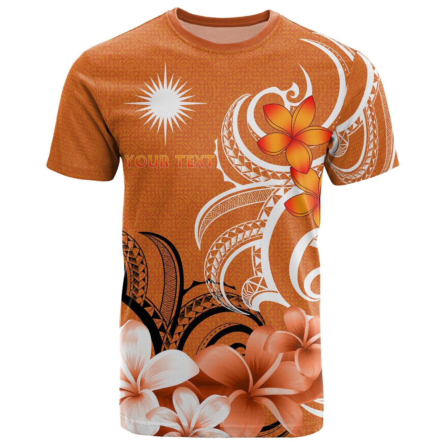 Custom Marshall Islands Custom T Shirt Marshallese Spirit Unisex Orange - Polynesian Pride