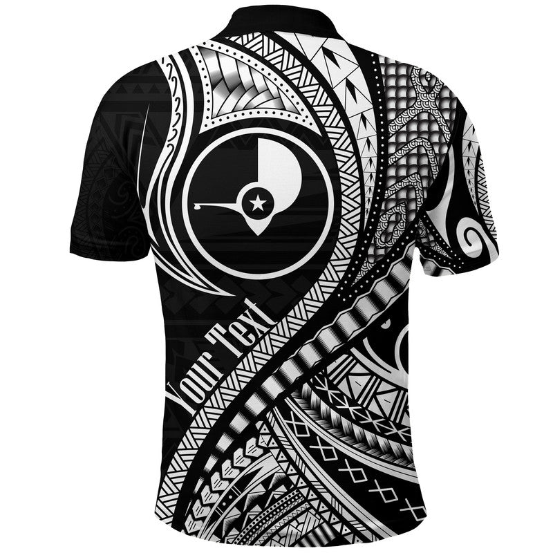 Custom Yap Polo Shirt Federated States of Micronesia Black Wave Style LT9 - Polynesian Pride