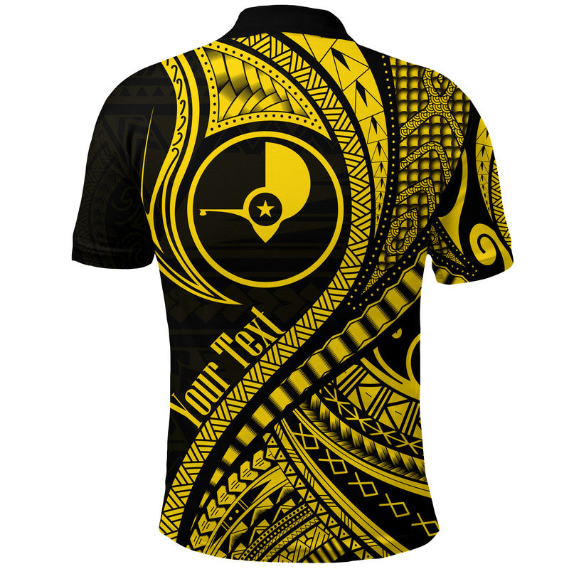 Custom Yap Polo Shirt Federated States of Micronesia Gold Wave Style LT9 - Polynesian Pride