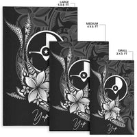 Yap State Area Rug - Fish With Plumeria Flowers Style - Polynesian Pride